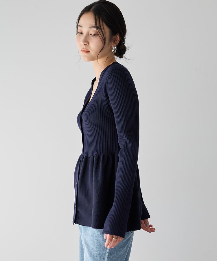 YECCA VECCA「ペプラムカーディガン」|カーディガン|