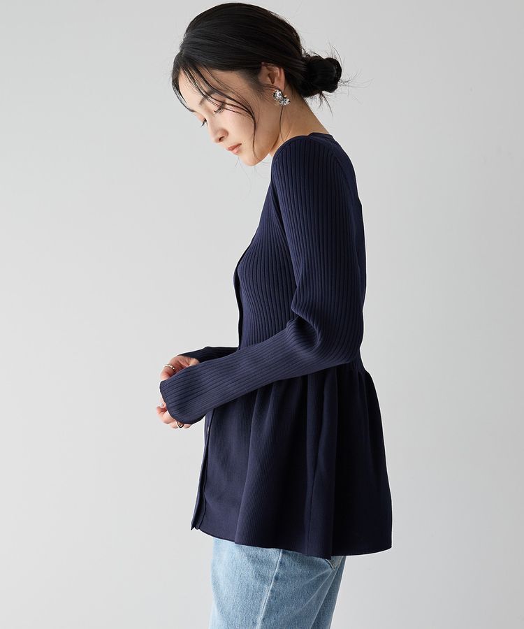 YECCA VECCA「ペプラムカーディガン」|カーディガン|