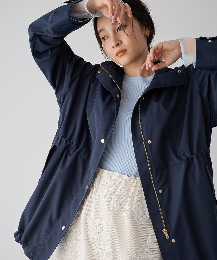 YECCA VECCA「【撥水/花粉ガード】ミドル丈マウンテンパーカー」|ブルゾン・スタジャン|Navy