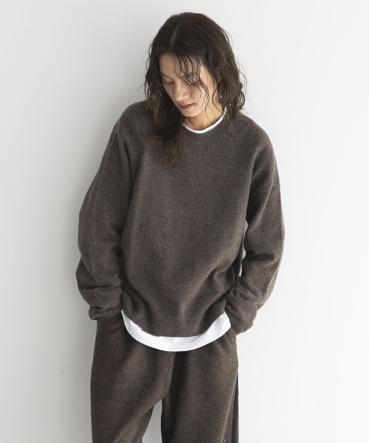 GARAGE OF GOOD CLOTHING「【日本製】カシミア混クループルオーバー」|ニット・セーター|Brown