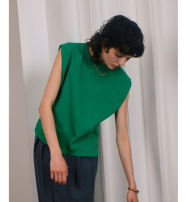 allureville「強撚天竺タックトップス」|Tシャツ・カットソー|グリーン