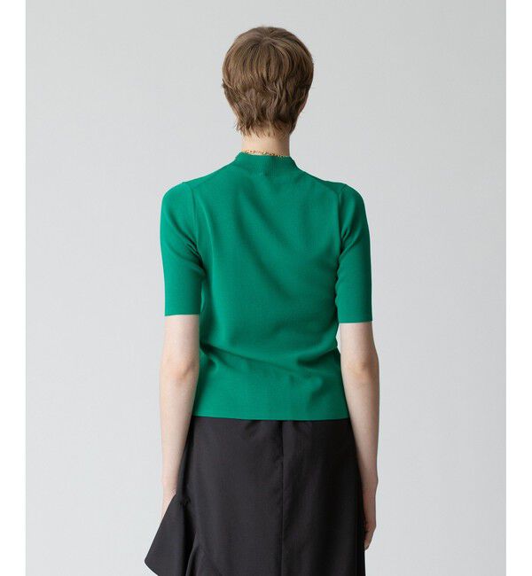 allureville「◇ 総針モックネック5分袖プルオーバー」|ニット・セーター|