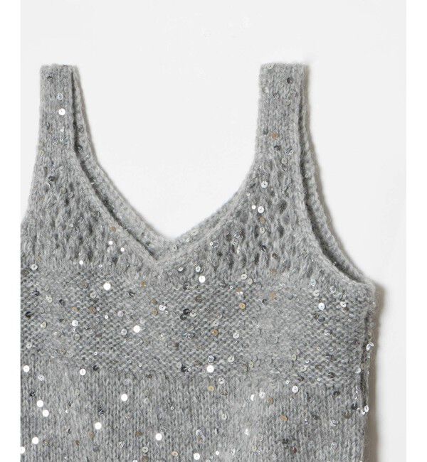 allureville「スパンコールモヘヤキャミ」|ベスト・ジレ|