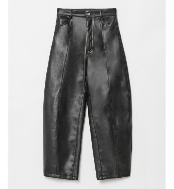 allureville「フェイクレザーフロントシームパンツ」|チノ|