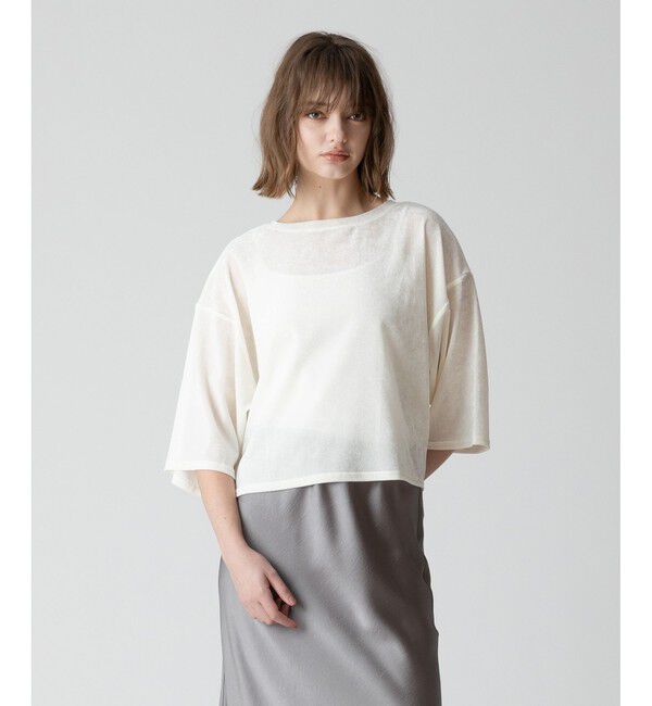 allureville「シアーベロアT」|Tシャツ・カットソー|オフホワイト