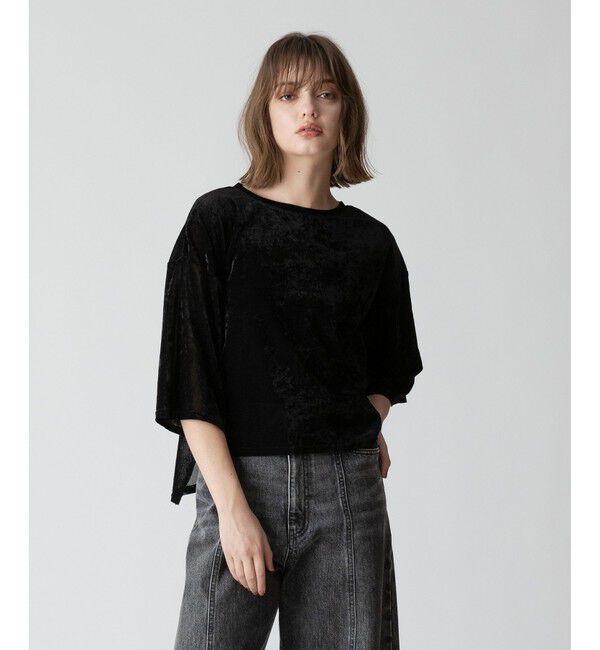 allureville「シアーベロアT」|Tシャツ・カットソー|ブラック