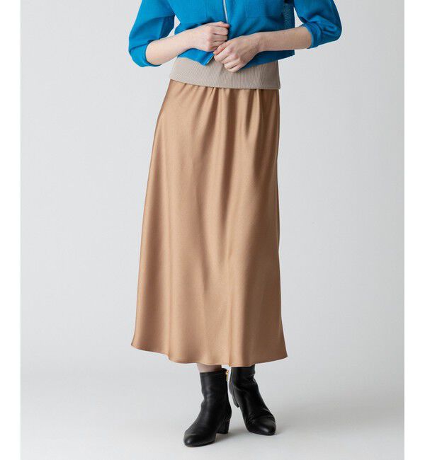 allureville「サテンバイヤスナロースカート」|スカート|