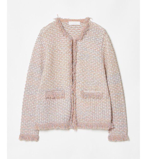 allureville「ミックスツイードニットジャケット」|ニット・セーター|