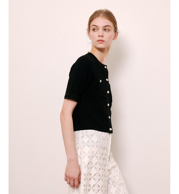 LOULOU WILLOUGHBY「【LOULOU WILLOUGHBY】ポケット付半袖カーディガン」|カーディガン|