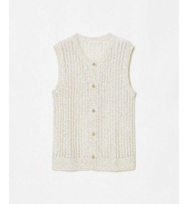 allureville「スパンコールメッシュプルオーバー」|ニット・セーター|