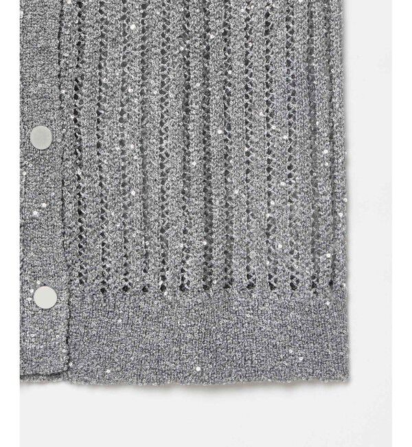 allureville「スパンコールメッシュプルオーバー」|ニット・セーター|