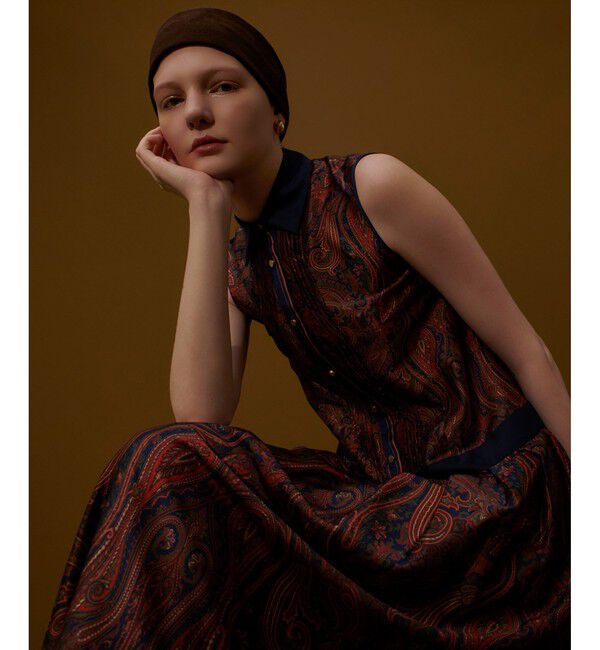 allureville「OFFICINAペイズリープリントワンピース」|ワンピース|ブラウン