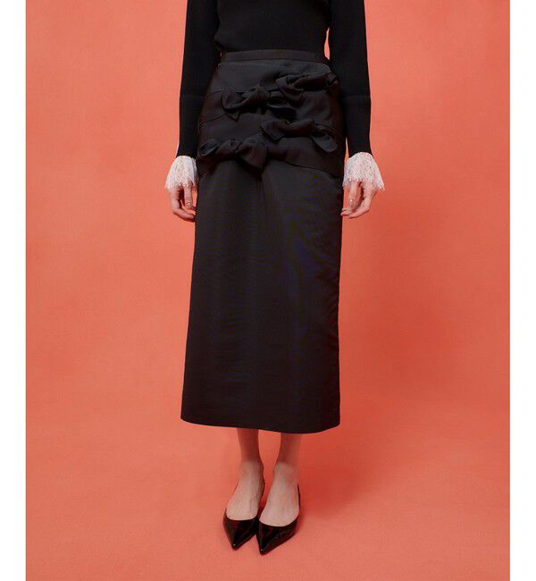 LOULOU WILLOUGHBY「【LOULOU WILLOUGHBY】ランダムリボンタフタスカート」|スカート|