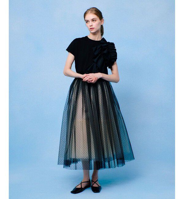 LOULOU WILLOUGHBY「【LOULOU WILLOUGHBY】ギャザーレイヤーTシャツ」|Tシャツ・カットソー|