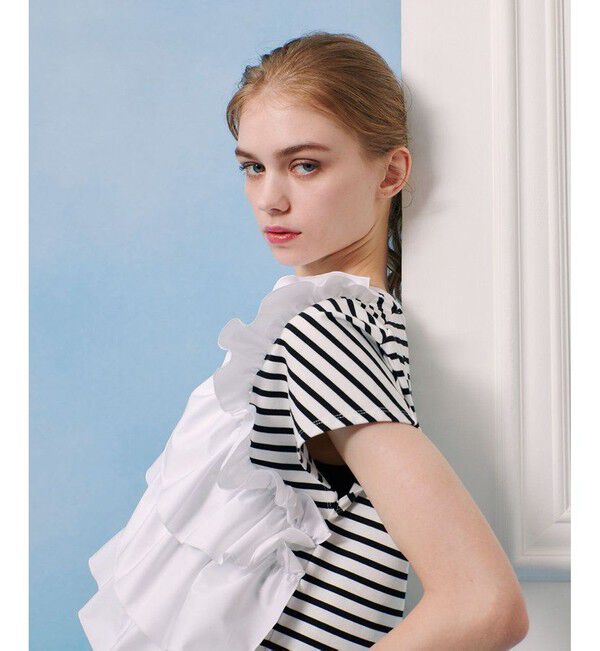 LOULOU WILLOUGHBY「【LOULOU WILLOUGHBY】ギャザーレイヤーTシャツ」|Tシャツ・カットソー|