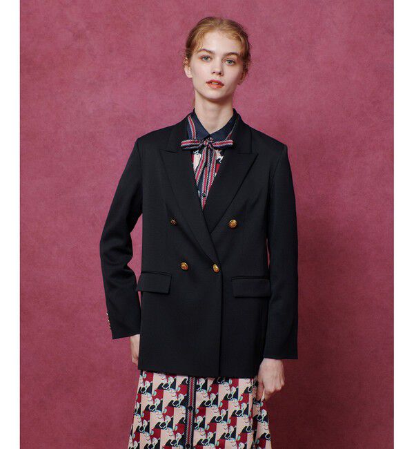 LOULOU WILLOUGHBY「【LOULOU WILLOUGHBY】ウール混チノダブルジャケット」|テーラードジャケット|