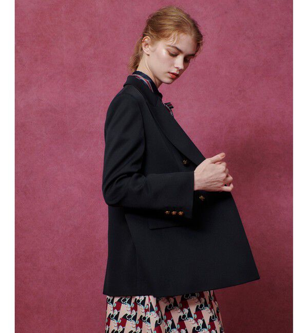 LOULOU WILLOUGHBY「【LOULOU WILLOUGHBY】ウール混チノダブルジャケット」|テーラードジャケット|