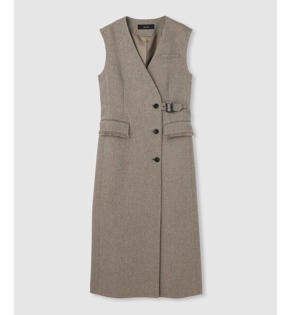 allureville「ツィードライクロングジレワンピース」|ワンピース|グレージュ