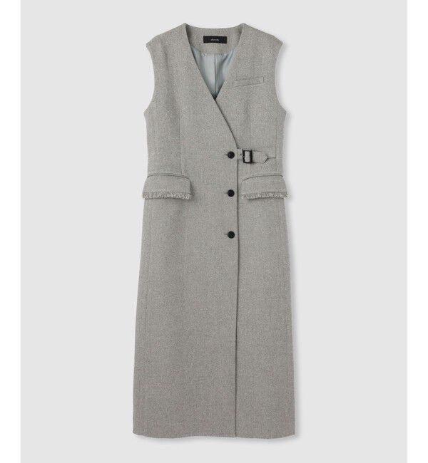 allureville「ツィードライクロングジレワンピース」|ワンピース|ライトグレー