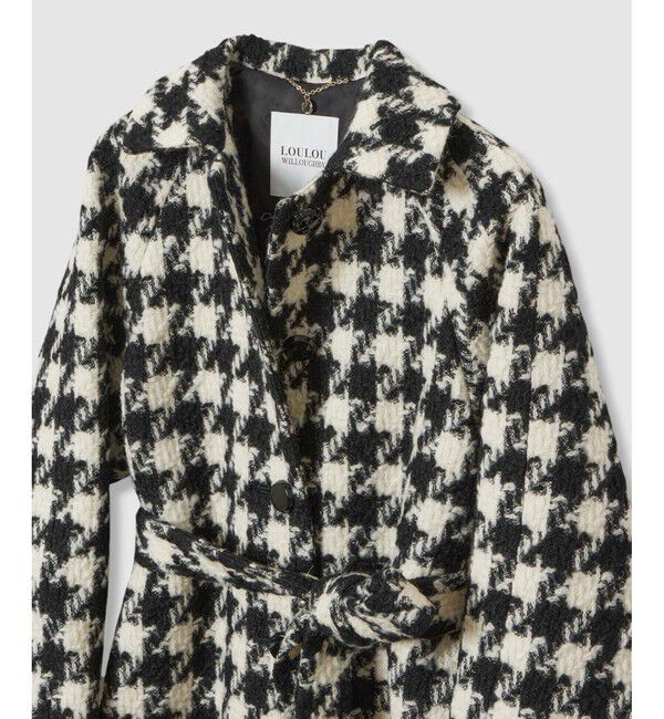 LOULOU WILLOUGHBY「【LOULOU WILLOUGHBY】ロービング千鳥ロングコート」|ダッフルコート|