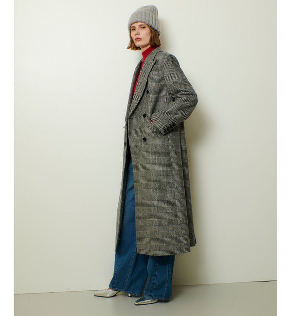 allureville「グレンチェックロングチェスターコート」|チェスターコート|