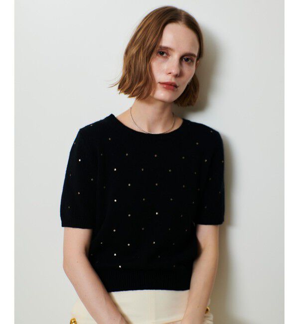 allureville「エンブロイダリードットプルオーバー」|ニット・セーター|