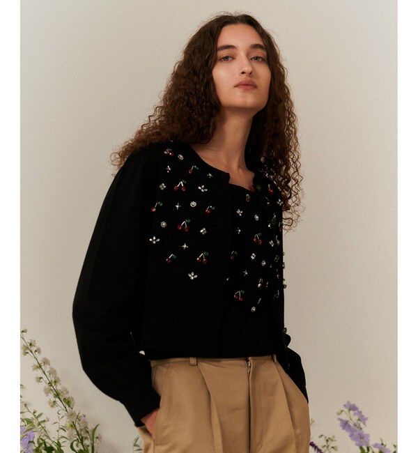 LOULOU WILLOUGHBY「【LOULOU WILLOUGHBY】CHERRYビジュータンク」|ニット・セーター|