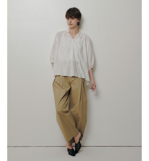 allureville「ギャザーボリュームスタンドブラウス」|シャツ・ブラウス|