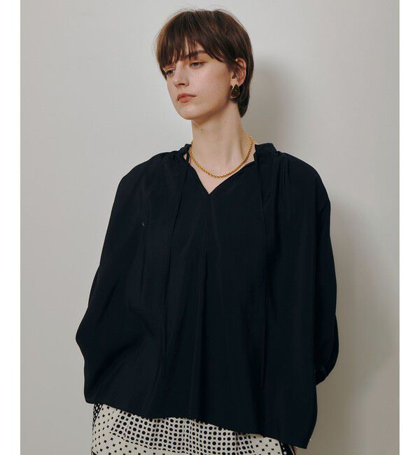 allureville「ギャザーボリュームスタンドブラウス」|シャツ・ブラウス|