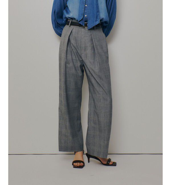 allureville「ディープタックチェックパンツ」|チノ|