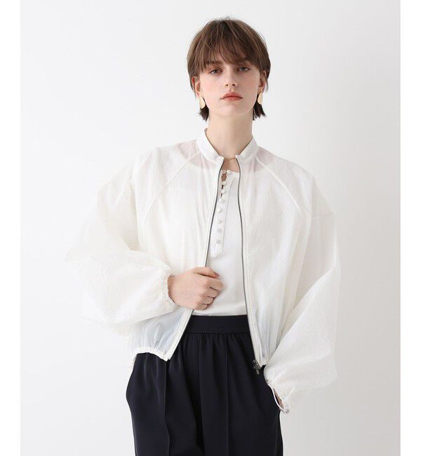 allureville「トランスペアレントコクーンブルゾン」|ブルゾン・スタジャン|オフホワイト