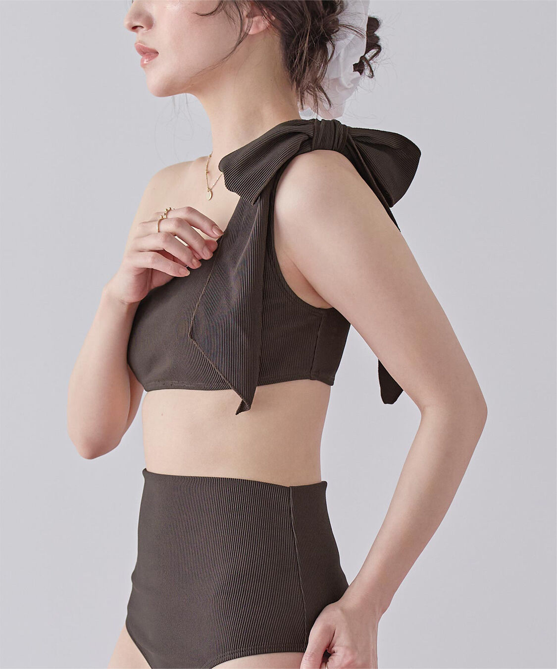 SEA DRESS「ワンショルダーデザインリブビキニ」|ビキニ|