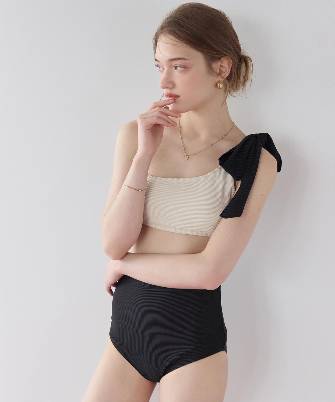 SEA DRESS「ワンショルダーデザインリブビキニ」|ビキニ|