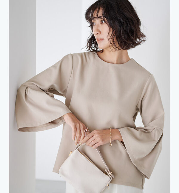 ur's「【星玲奈さんコラボアイテム】タックフレアスリーブトップス」|シャツ・ブラウス|