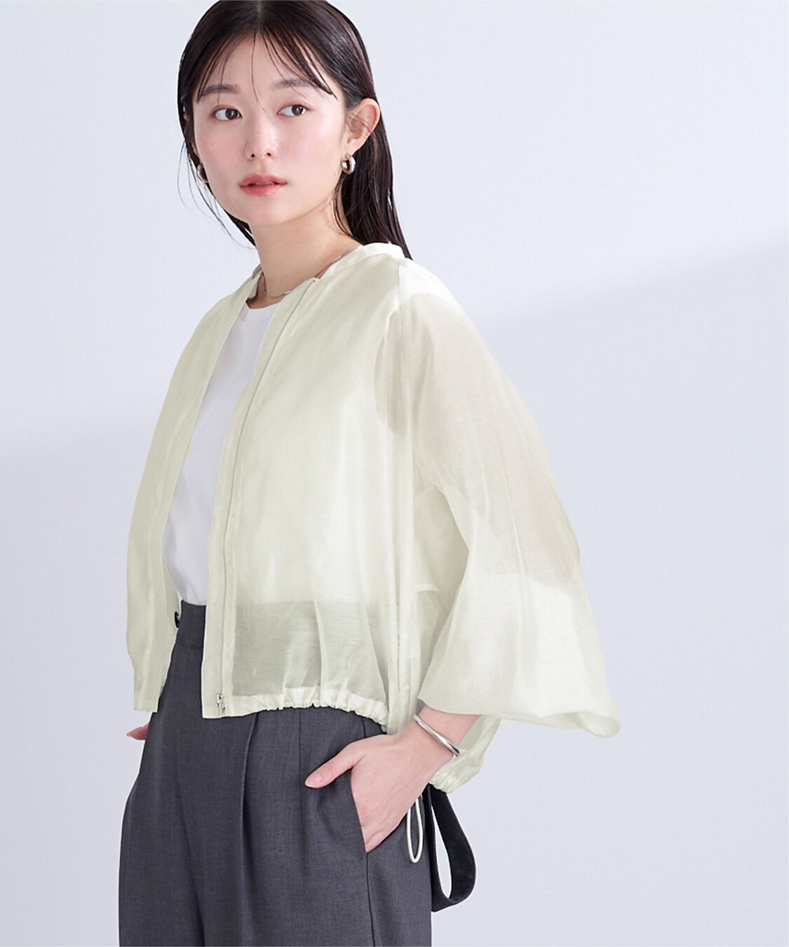 ur's「ドローストリングシアーブルゾン」|ブルゾン・スタジャン|