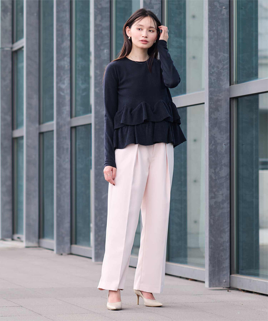 ur's「フリルヘムニット」|ニット・セーター|