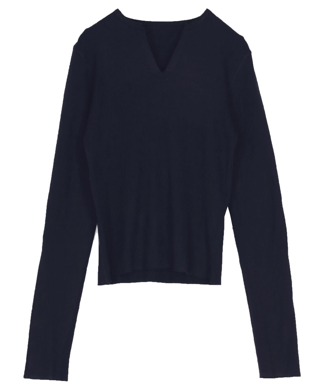 ur's「チクチクしないウールブレンドキーネックリブニット」|ニット・セーター|