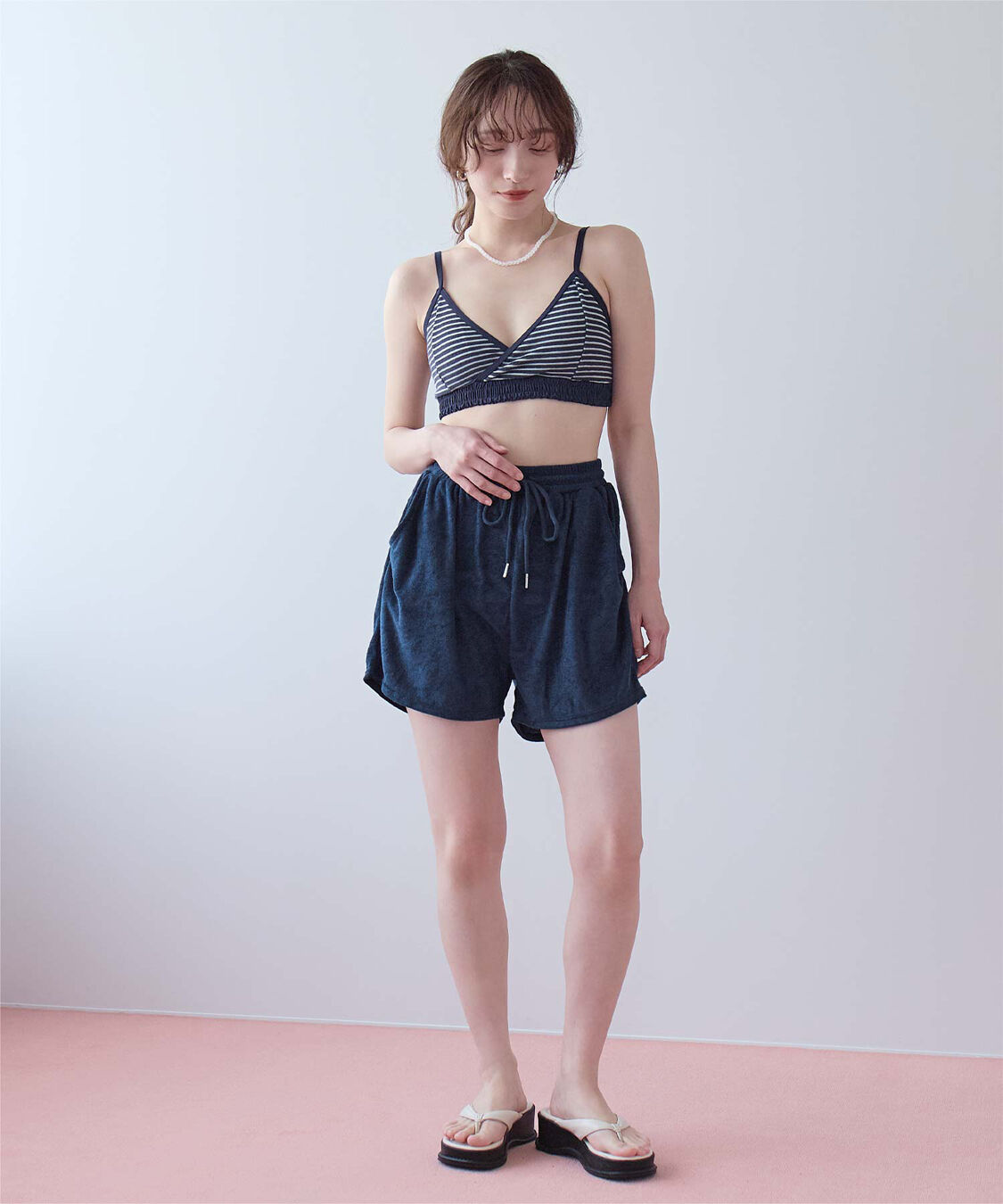 SEA DRESS「パイル地ボーダースポーティービキニ/水着」|ビキニ|