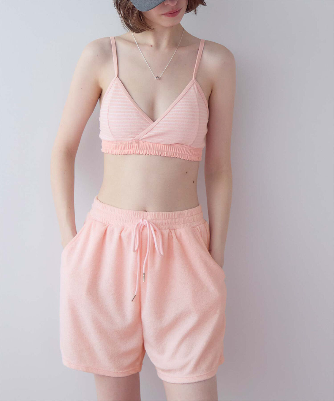 SEA DRESS「パイル地ボーダースポーティービキニ/水着」|ビキニ|ライトピンク