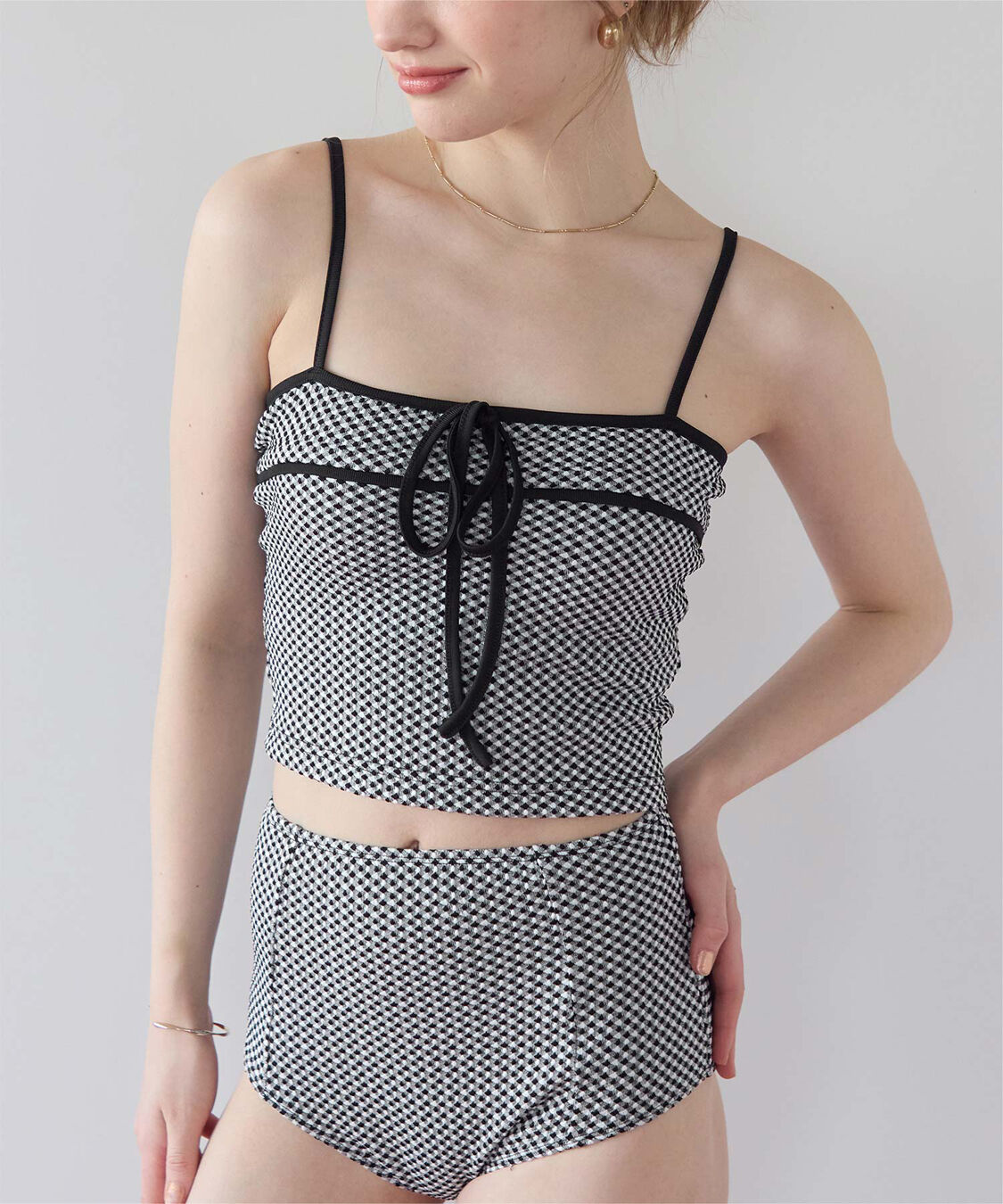 SEA DRESS「リボンデザインチェックジャガードビキニ/水着」|ビキニ|