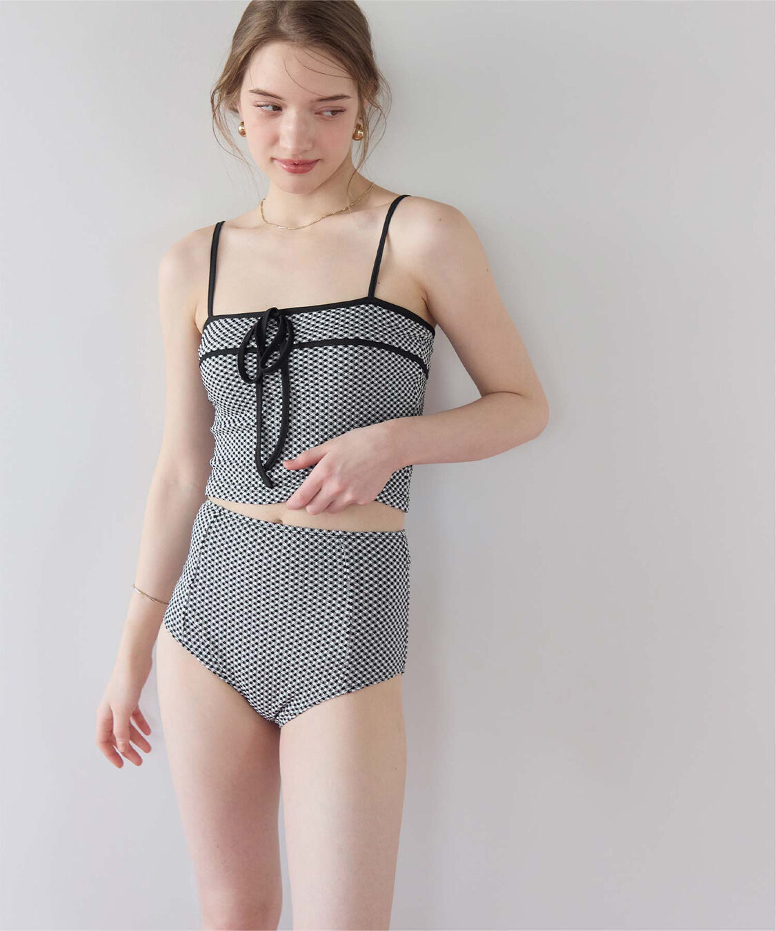 SEA DRESS「リボンデザインチェックジャガードビキニ/水着」|ビキニ|