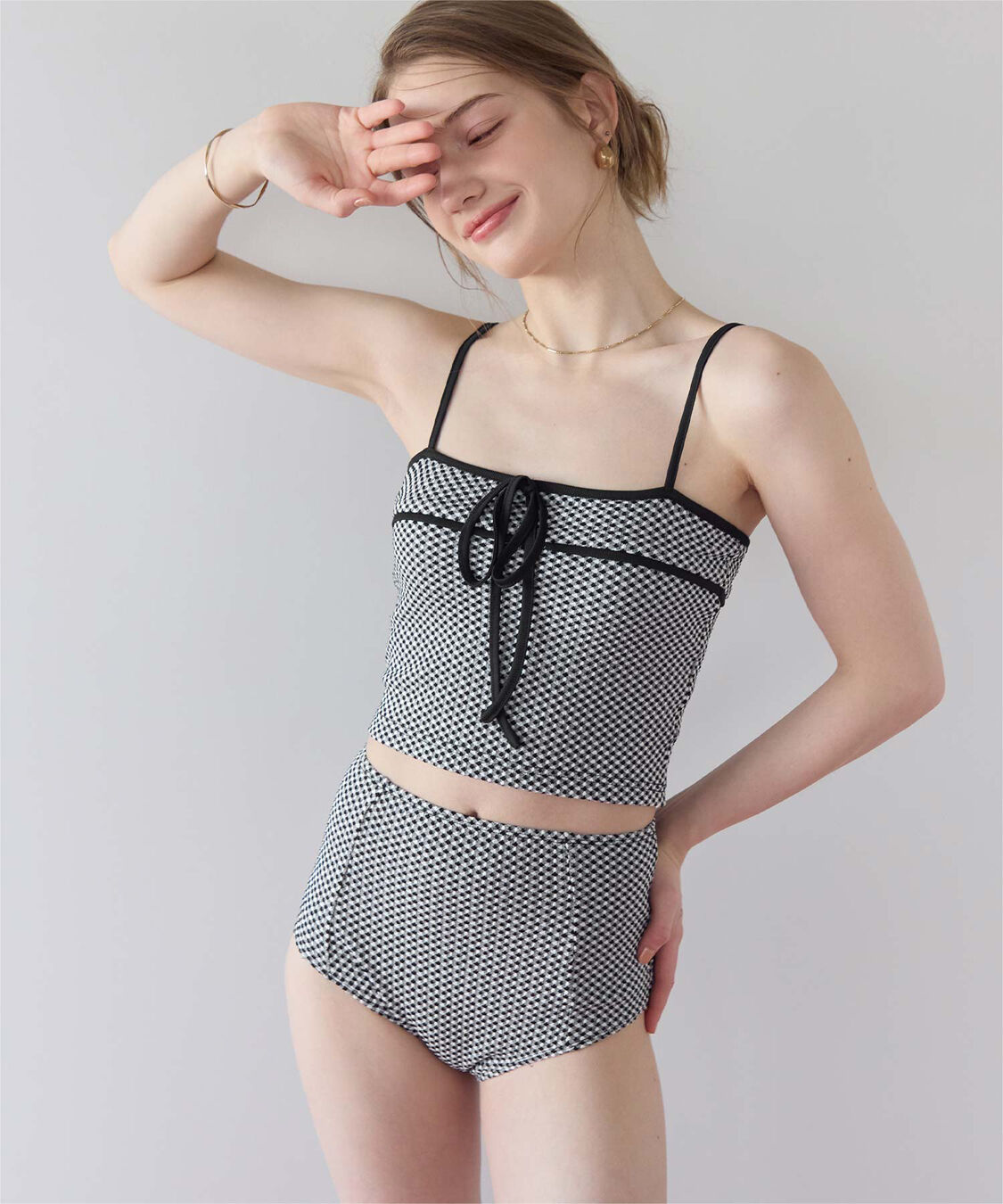 SEA DRESS「リボンデザインチェックジャガードビキニ/水着」|ビキニ|