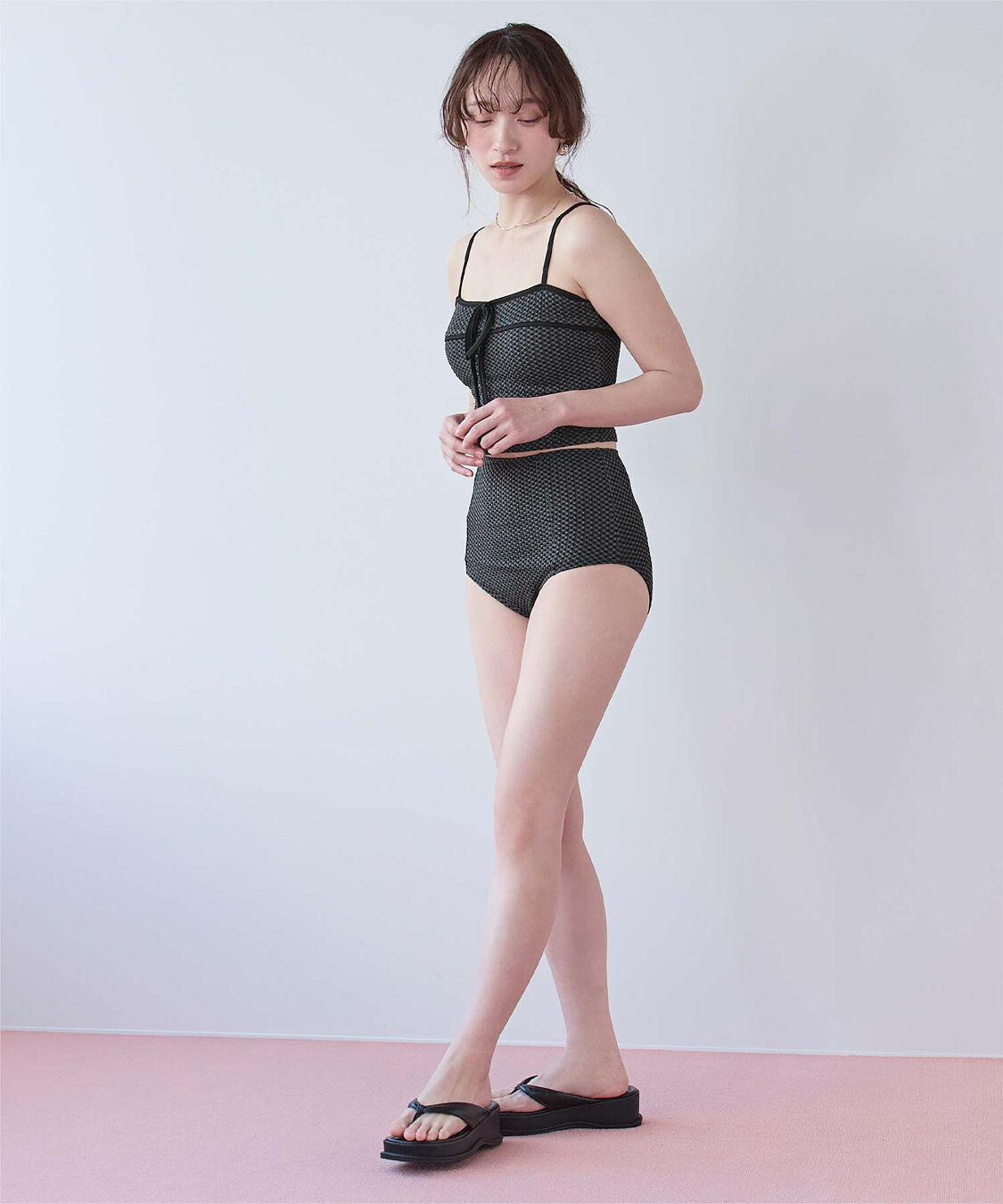 SEA DRESS「リボンデザインチェックジャガードビキニ/水着」|ビキニ|