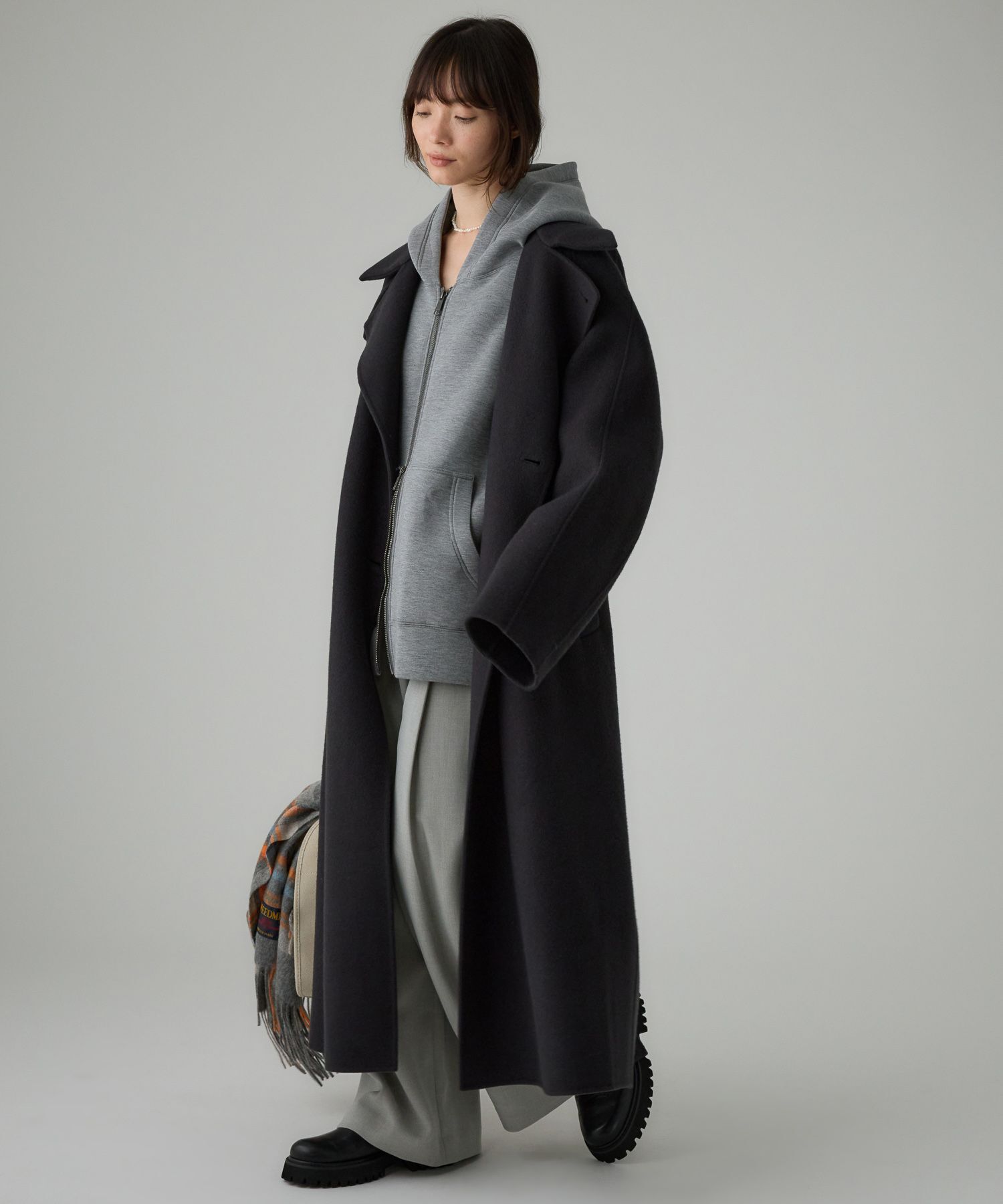  「リバーダブルロングコート」|ステンカラーコート|