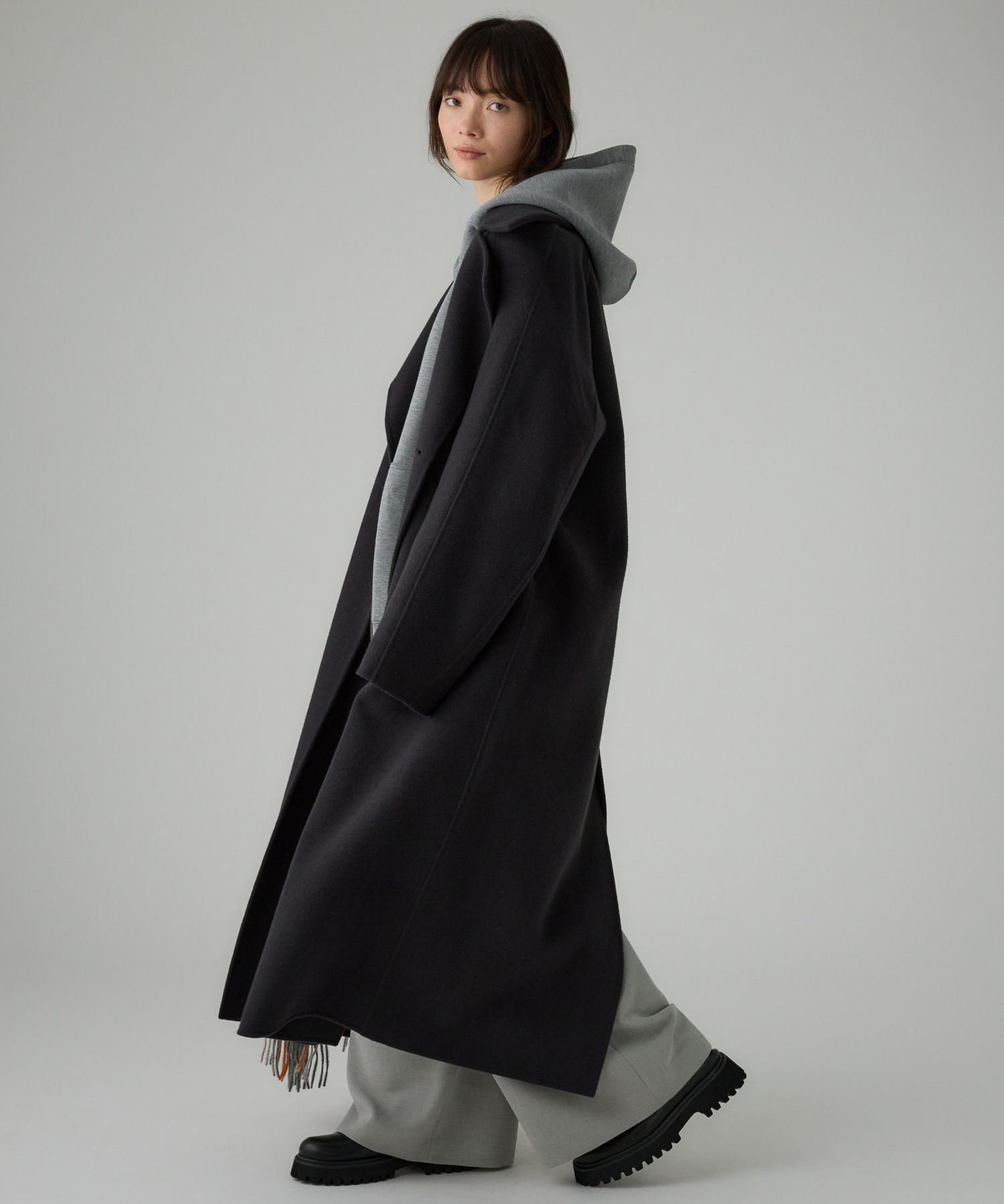  「リバーダブルロングコート」|ステンカラーコート|