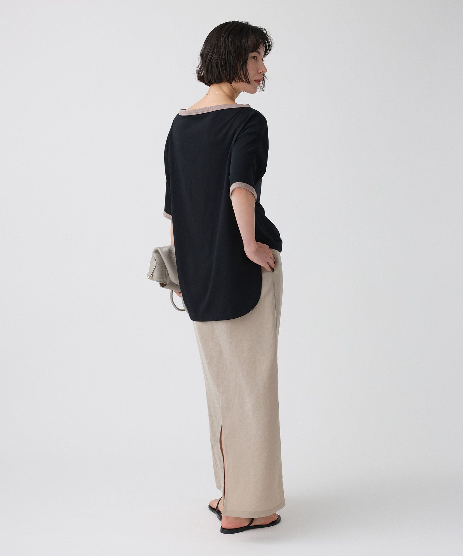 BABYLONE「バイカラーカットソー/マシンウォッシャブル」|Tシャツ・カットソー|