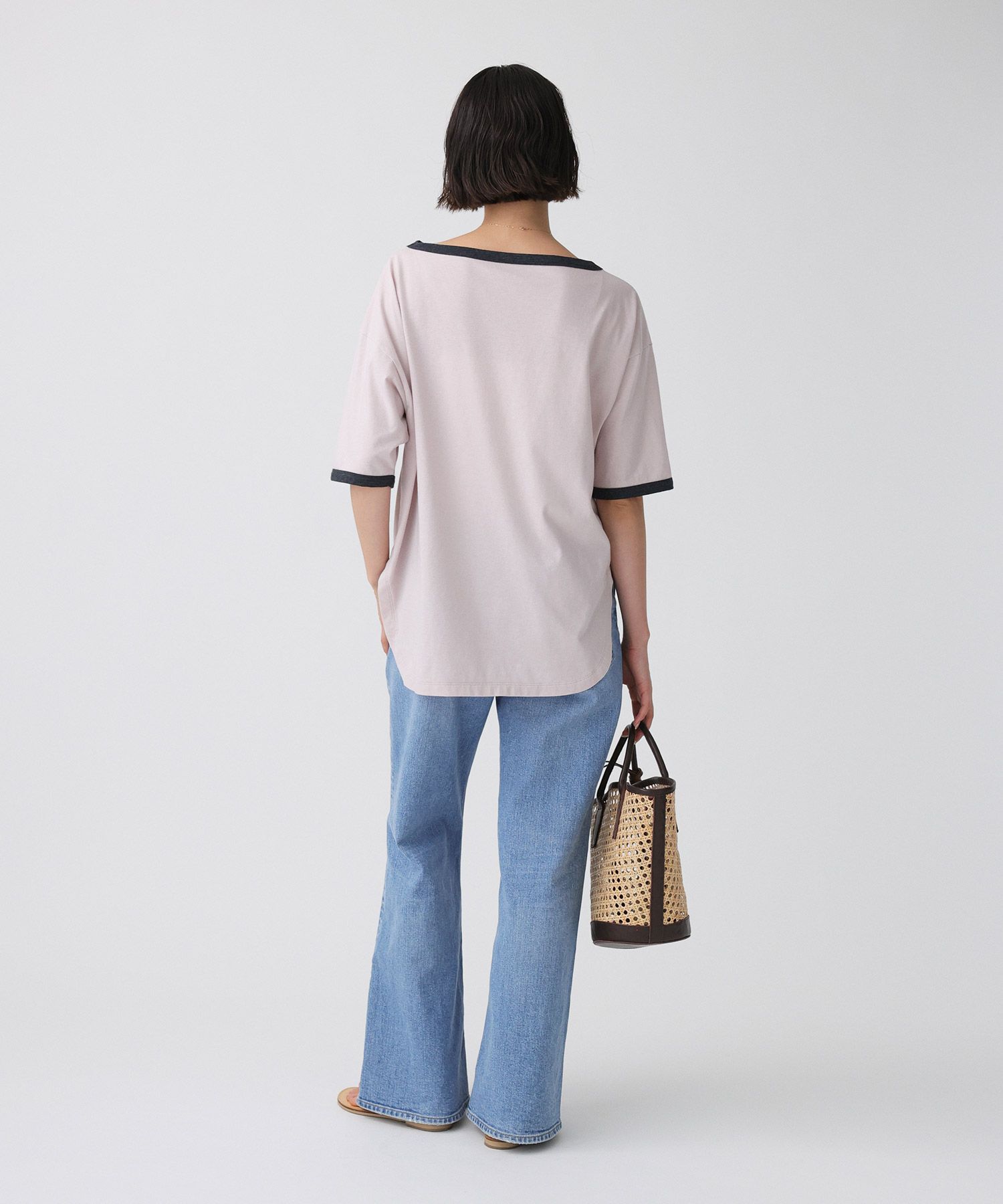 BABYLONE「バイカラーカットソー/マシンウォッシャブル」|Tシャツ・カットソー|