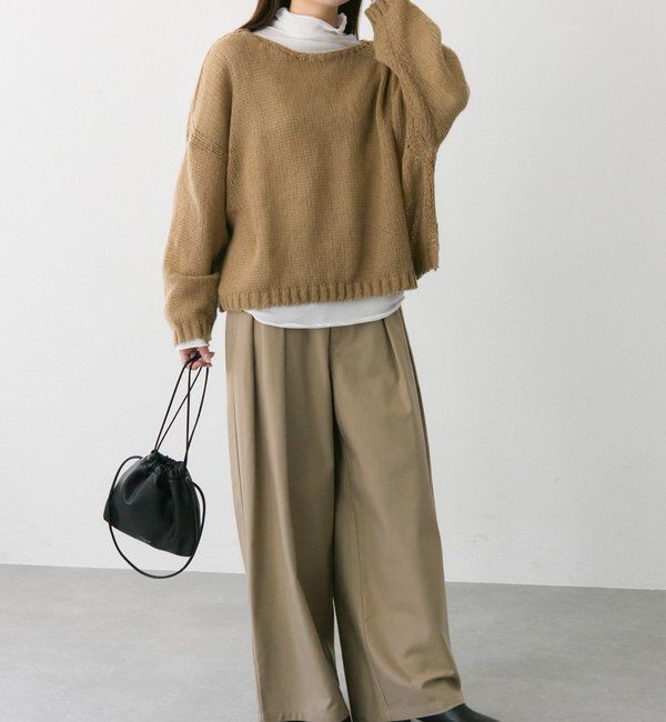  「コットンレーヨンツータックワイドパンツ」|その他|