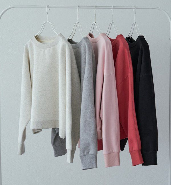  「シンプル裏起毛スウェットショートプルオーバー」|プルオーバー|