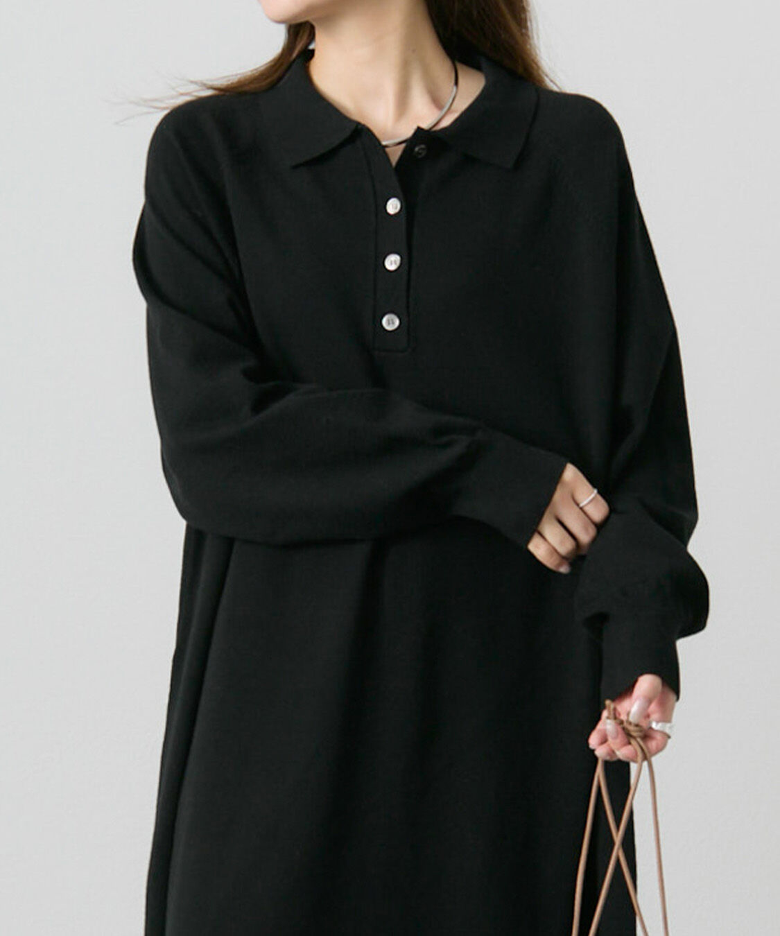  「ニットポロワンピース」|ワンピース|